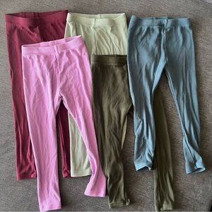 Kyte Toddler Kids Ribbed Leggings - Pink, Olive, Dusty Blue, Burgundy, green 2T